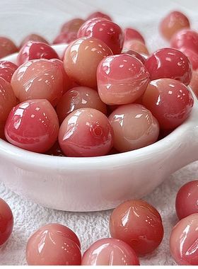 特别的珠子小屁桃子DIY白玉菩提根雕刻小件散珠粉桃子手工DIY材料