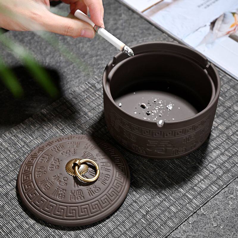 家用高颜值灰缸紫砂烟复