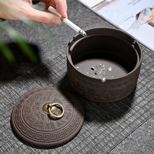家用高颜值灰缸紫砂烟复