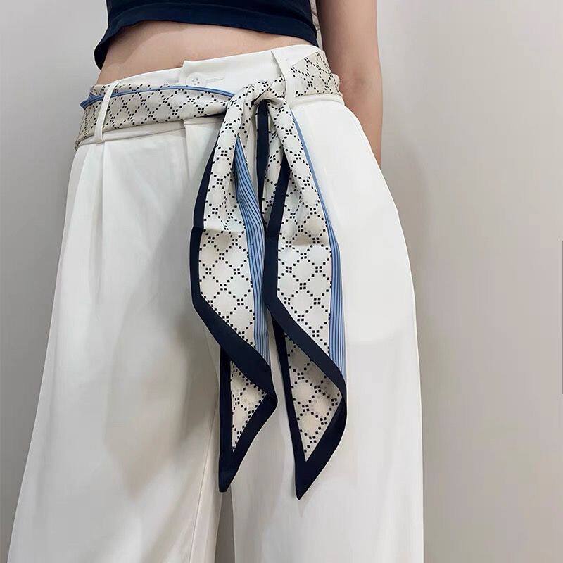 小丝巾搭配衣服长条女夏