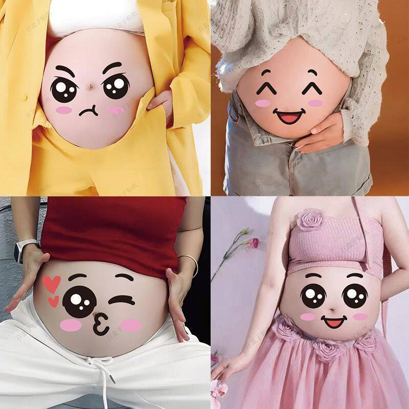 孕妇照道具肚皮贴孕晚期