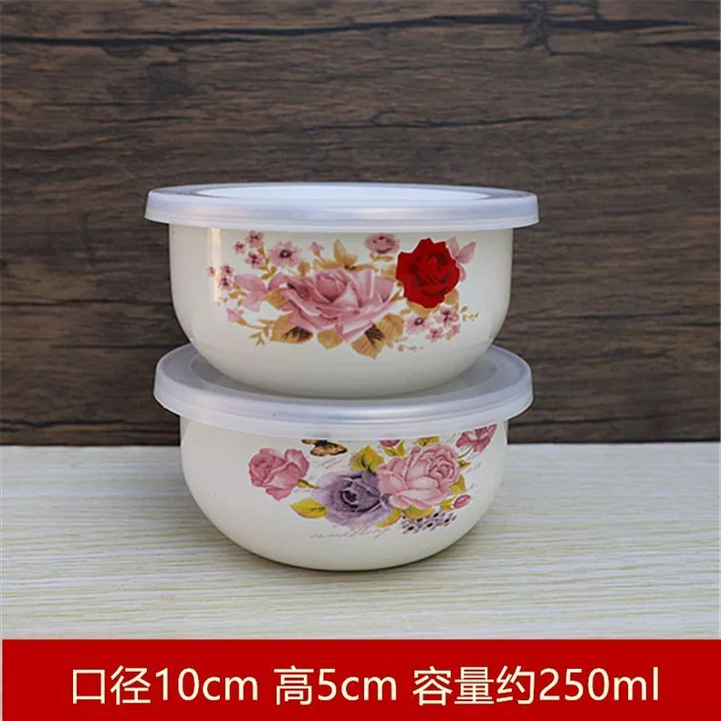 咸菜小盖碗珐琅搪瓷碗带