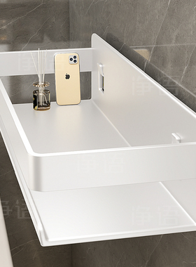 白色浴室置物架卫生间架子免打孔壁挂厕所洗澡间洗漱台化妆品收纳