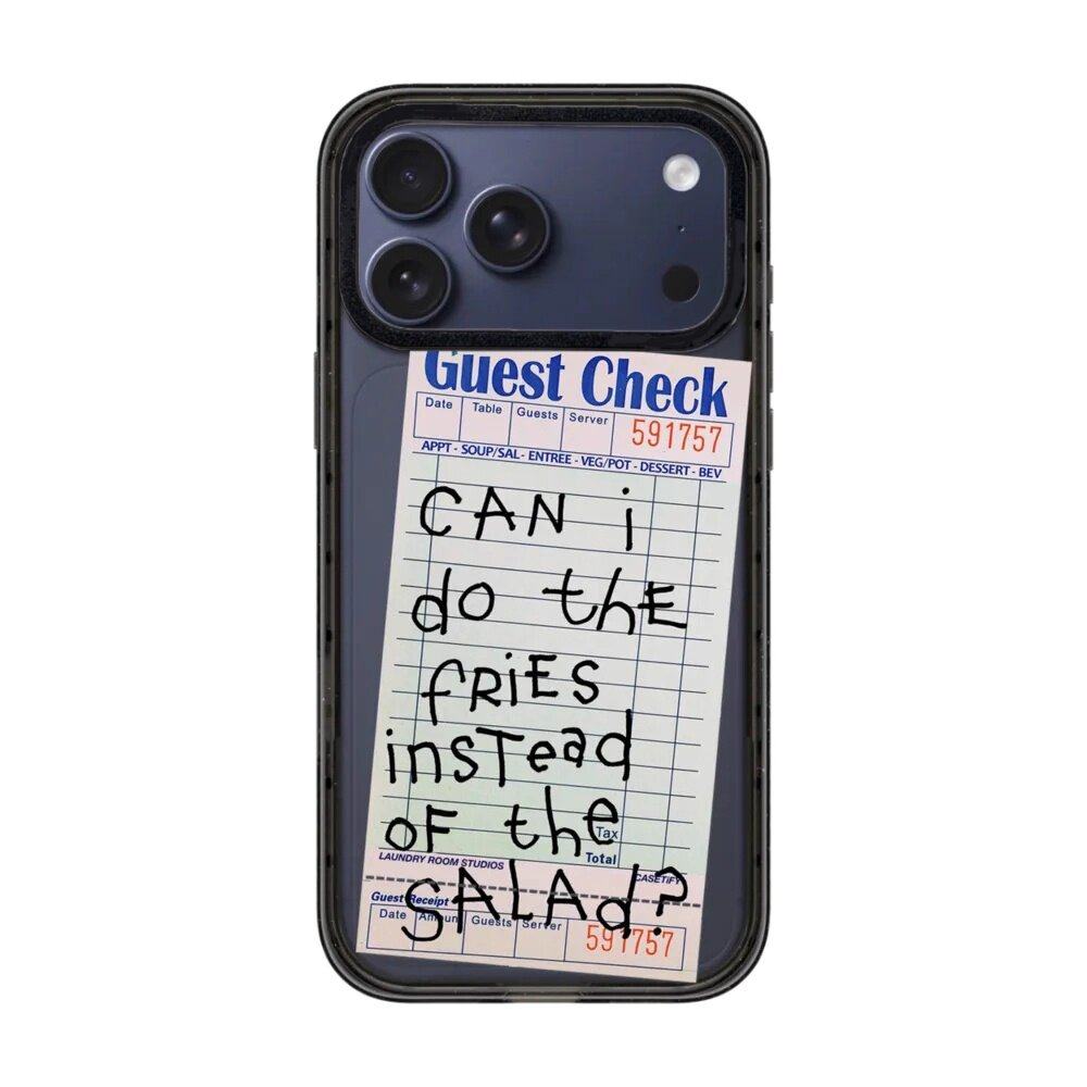 【韩国代购】新款深蓝薯条代替沙拉透明手机壳适用苹果17/16promax保护iphone15/14pro/plus磁吸Magsafe13/12