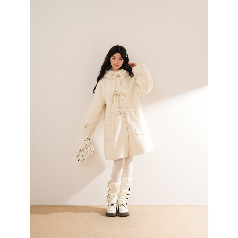 月光环绕 2025毛呢加厚中长款高级秋冬新款气质小个子呢子大衣