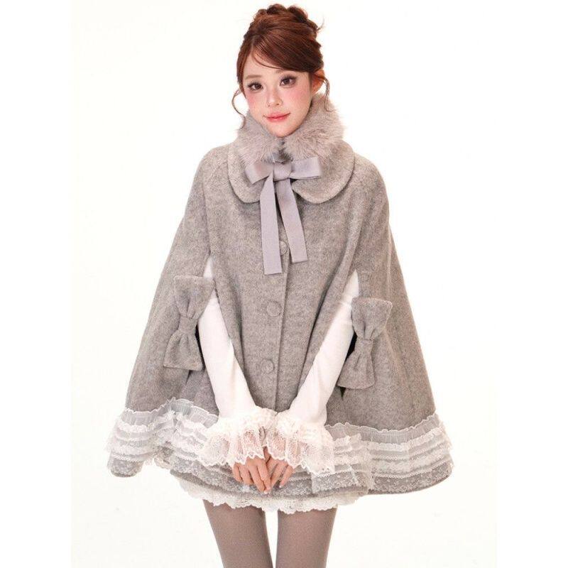 【千金构画】日系复古贵气高级感外套秋冬款时尚百搭显瘦毛呢斗篷