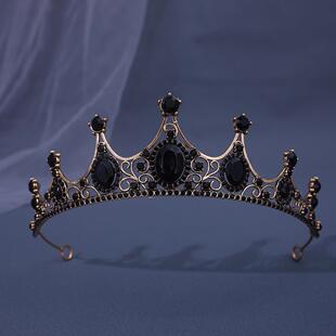 复古巴洛克皇冠头饰合金水钻公主舞台表演小皇冠配饰新娘饰品