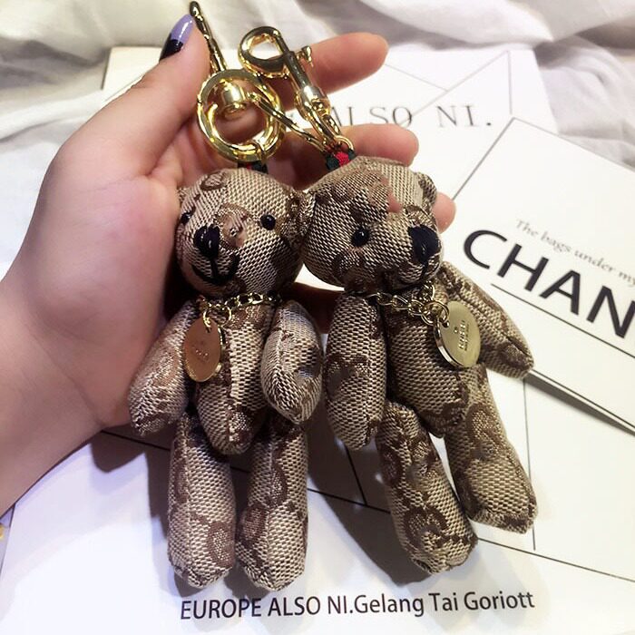 韩版创意可爱卡通布小熊钥匙扣挂件时尚男女情侣钥匙扣包包挂饰