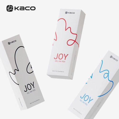 KACO中性笔JOY悦好写0.5拔帽款大容量双珠刷题笔速干顺滑学生用考试红蓝黑笔老师批改初中生办公水笔