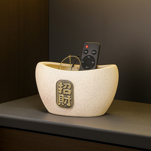 入户玄关放钥匙收纳摆件新中式客厅桌面轻奢元宝家居装饰品进门口