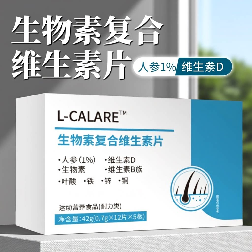 L-CALARE生物素复合维生素片营养补充剂正品42g【现货速发】