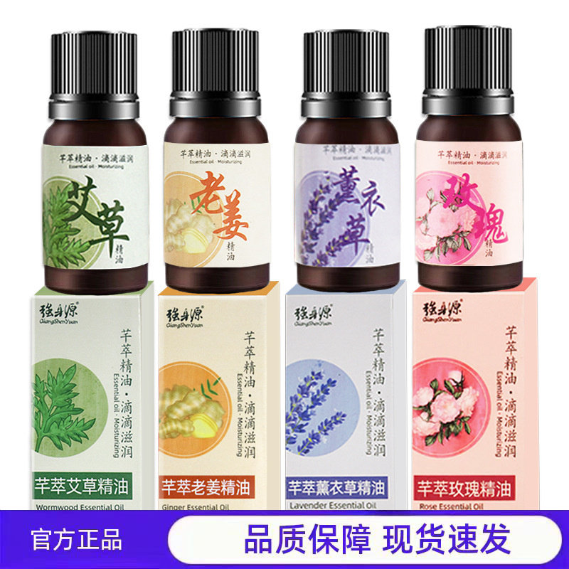 强身源按摩艾草精油spa美容院玫瑰精油10ml身体肩颈复方发热精油图片