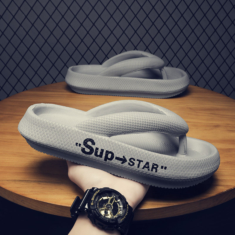 潮牌人字拖男夏季潮流户外夹脚拖鞋厚底防滑外穿软底踩屎感凉拖鞋