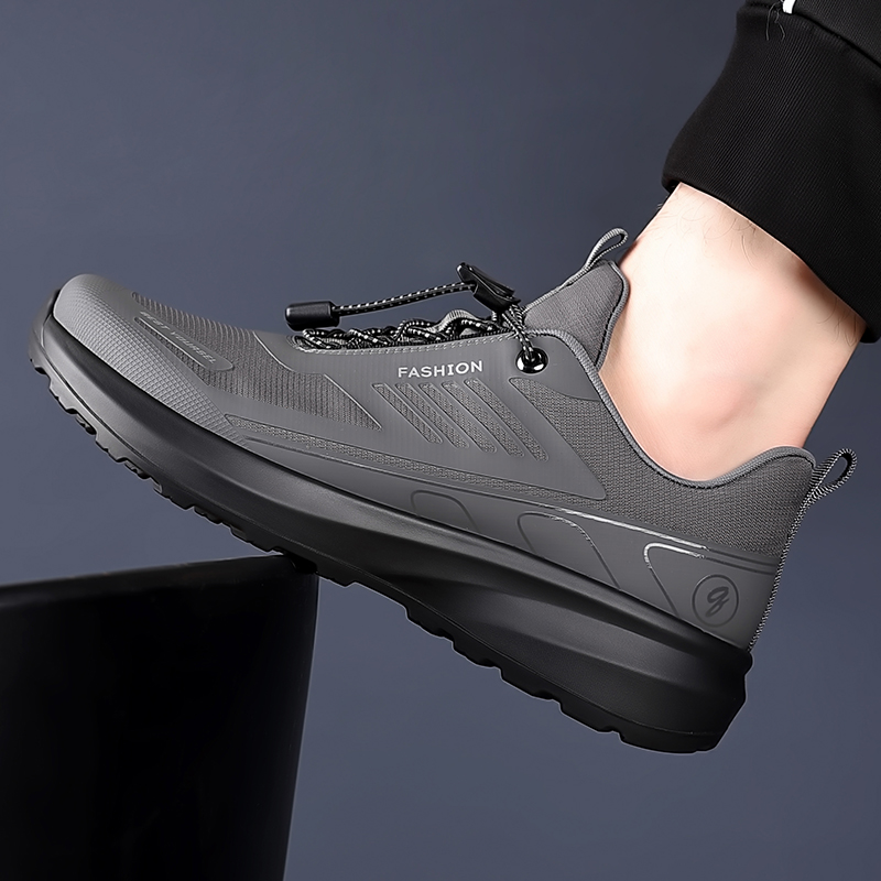 潮牌男鞋2025新款网布运动鞋男软底防滑户外跑步鞋登山休闲鞋加绒