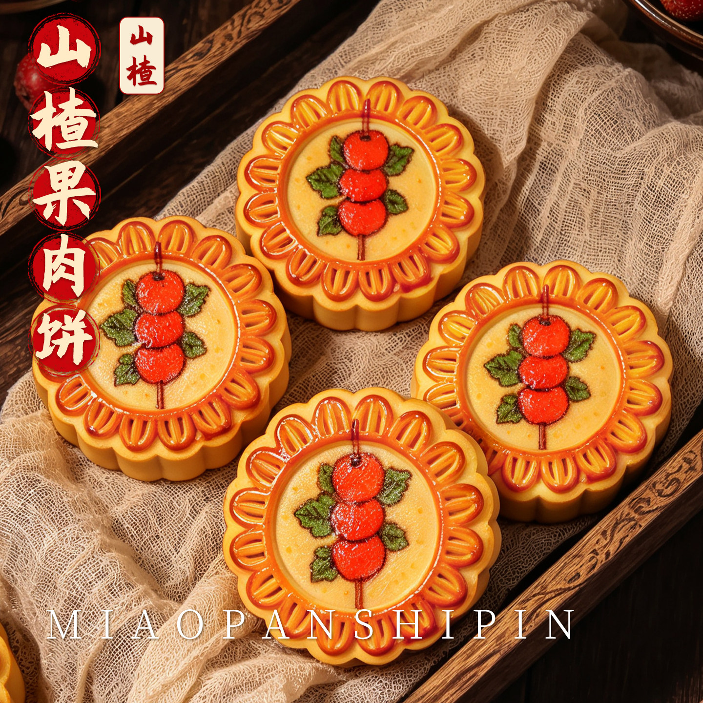 山楂果肉花酥饼红果月饼精致多口味散装中秋糕点心广式新鲜零食