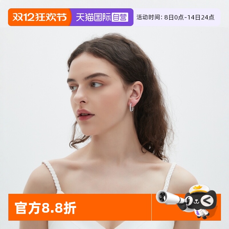 满钻耳环纯银高级感女款新款欧美