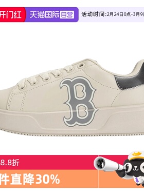 【自营】MLB男鞋女鞋情侣休闲鞋厚底低帮系带运动鞋耐磨3ASXCCB3N