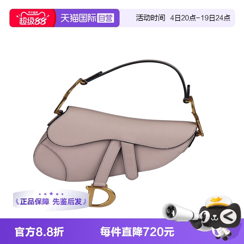 【自营】中古9新DIOR(迪奥)SADDLE马鞍包刺绣肩带牛皮迷你单肩包