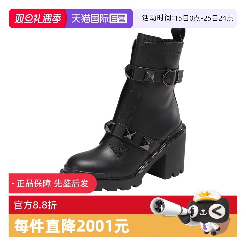 华伦天奴女士短靴皮靴