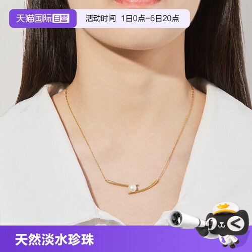 筷子珍珠项链女纯银天然淡水珍珠