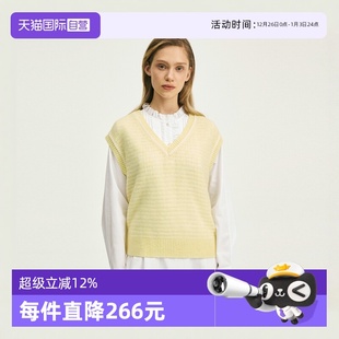 Polo 商场同款 新款 Marc 春季 V领镂空透气花纱背心女 自营