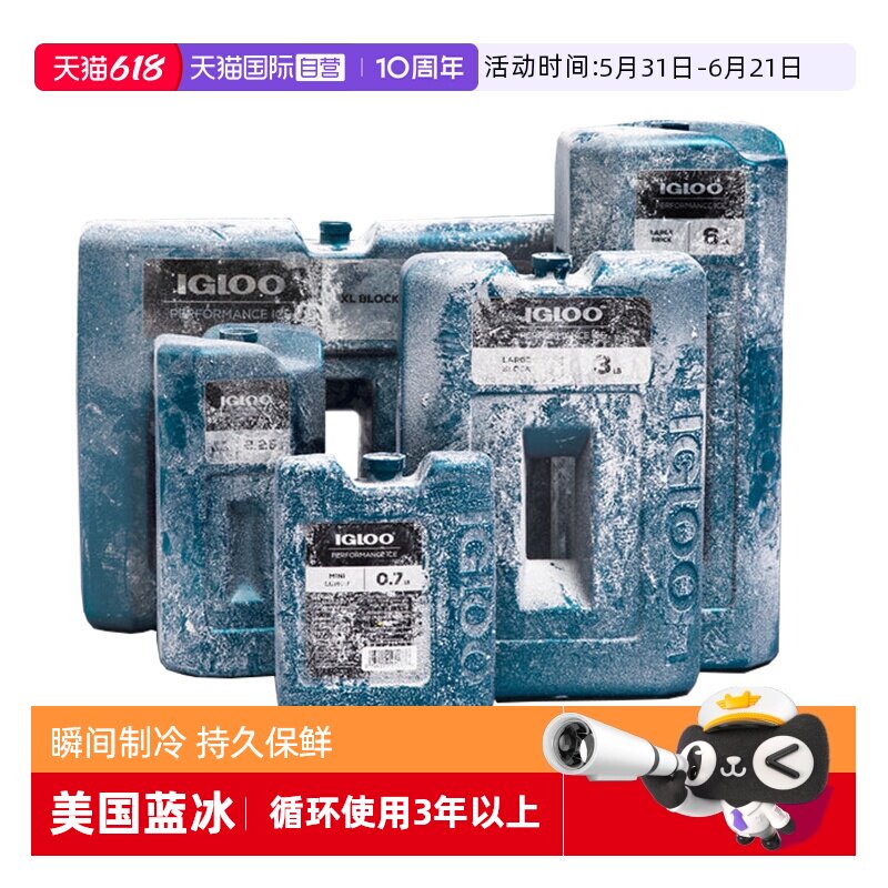 【自营】IGLOO蓝冰盒反复使用冰袋上班背奶宠物降温食品保鲜制冷