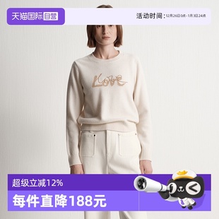 Marc Polo2025冬季 新款 毛衣女 绵羊毛撞色提花圆领长袖 自营