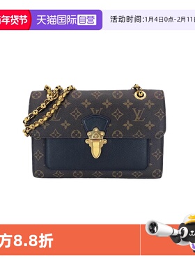 【自营】中古95新LV路易威登Victoire维多利亚 老花拼黑链条包