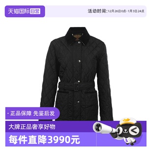 博柏利25新款 BURBERRY 女士收腰翻领薄棉褛宽松棉服外套 自营