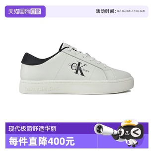 小白鞋 牛皮低帮系带休闲运动鞋 CK凯文克莱男士 YM0YM00864 自营