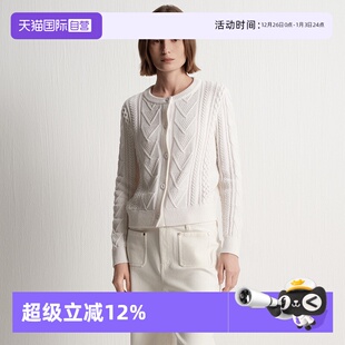 Polo2025冬季 新款 开衫 Marc 绞花肌理棉羊毛混纺长袖 女 自营