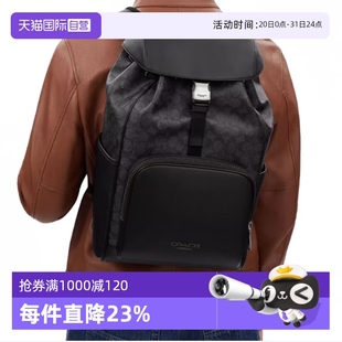 PVC配皮双肩包 自营 COACH 蔻驰男士