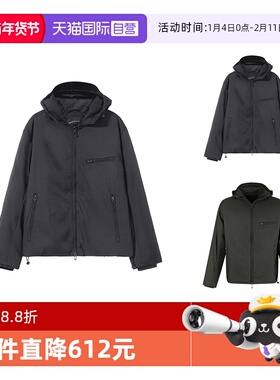 【自营】阿玛尼 男士轻薄款连帽拉链棉服夹棉外套 6D1B64 1NNXZ