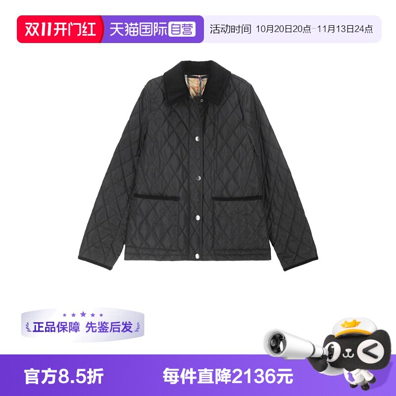 博柏利女士修身版夹克棉服