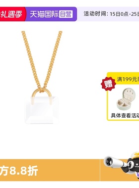 白水晶锁S925银项链女小众设计