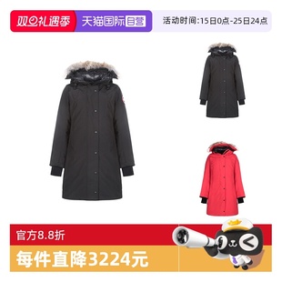 版 女士涤纶修身 加拿大鹅 派克大衣鸭绒连帽羽绒服3821L 自营