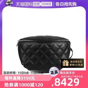 中古CHANEL 香奈儿99新女士黑色皮质腰包时尚 自营 牛皮