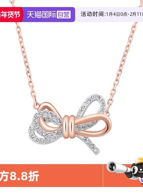 【自营】Swarovski施华洛世奇LIFELONG蝴蝶结吊坠项链锁骨链镀金