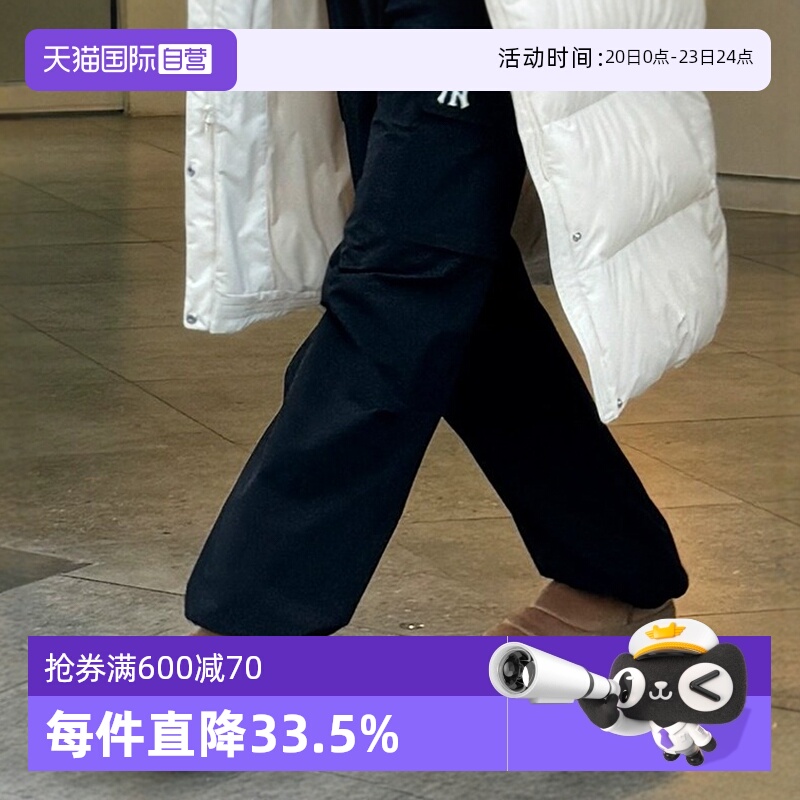 【自营】MLB女鞋休闲短靴驼色经典简约加绒雪地靴24秋冬新款WBBCB