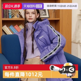大口袋保暖羽绒服 NERDY反光串标情侣中长款 自营
