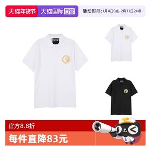 【自营】VJC范思哲 男士V字徽章胶印短袖POLO衫 74GAGT10 CJ01T