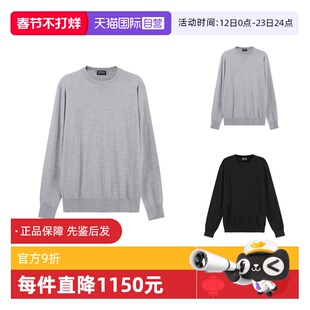 【自营】ZEGNA 男士薄款圆领羊毛衫针织衫打底衫 UCM00A6 110长袖