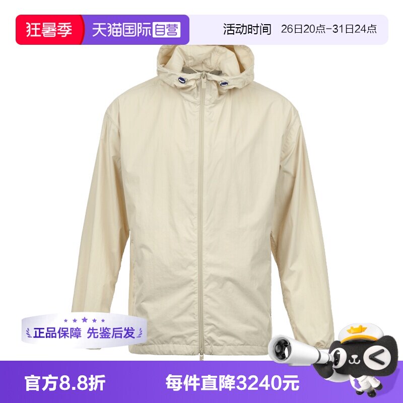 【自营】BURBERRY/博柏利男士马术骑士刺绣连帽拉链宽松夹克外套