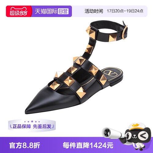 凉鞋皮革华伦天奴女士平底鞋