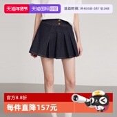 显瘦小个子时髦半身裙 牛仔百褶短裙女2025夏新款 自营 ELLE法式