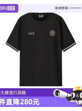 【自营】EA7阿玛尼 男士徽标胶印圆领短袖T恤 7M000256 AF13537