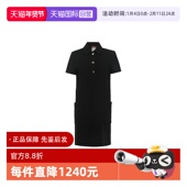 连衣裙小黑裙 领系扣直筒短袖 自营 MaxMara通勤休闲纯色衬衫