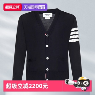 【自营】Thom Browne汤姆布朗针织开衫男款V领羊毛衫白条纹袖标