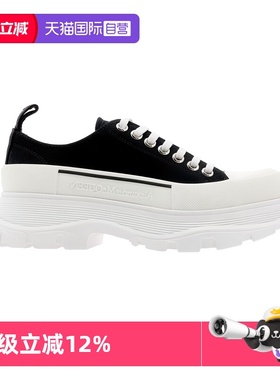 【自营】ALEXANDER MCQUEENTread Slick帆布系带厚底休闲鞋女鞋