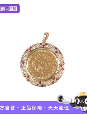 【自营】中古95新印第安金币红宝石钻石吊坠